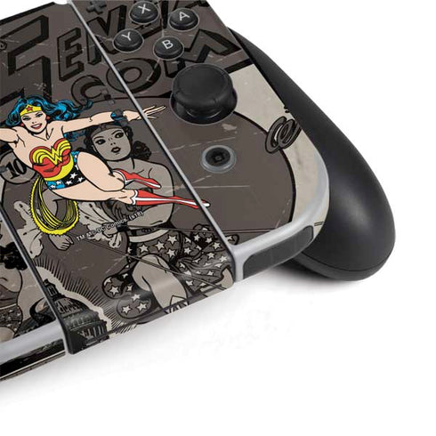DC Comics Wonder Woman Vintage pose pattern Nintendo Switch OLED (2021) Skin